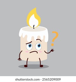 cute curious expression of candle cartoon character
