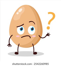 cute curious expression of chicken egg character