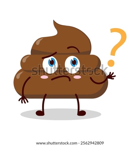 cute curious expression of chicken poop cartoon character
