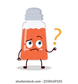 cute curious expression of chili powder cartoon character
