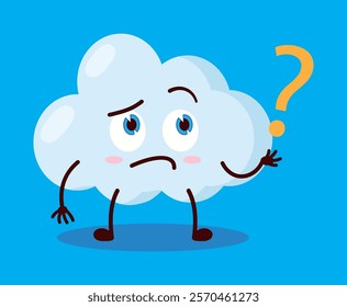 cute curious expression of cloud cartoon character
