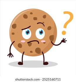 Cute curious expression of cookies cartoon character