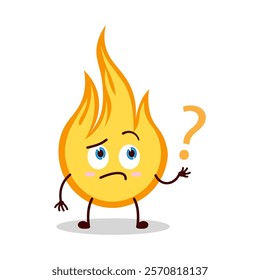 cute curious expression of fire cartoon character
