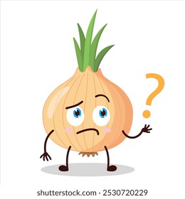 cute curious expression of onion cartoon character