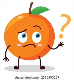 cute curious expression of orange character