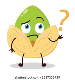 cute curious expression of pistachio character