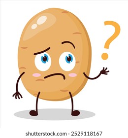 cute curious expression of potato cartoon character