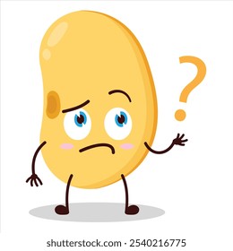 cute curious expression of soy bean character