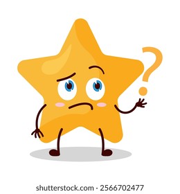 cute curious expression of star cartoon character
