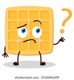 cute curious expression of waffle character