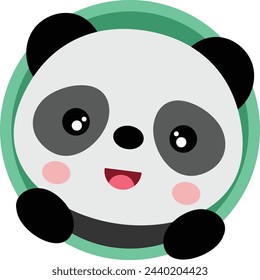 Netter neugieriger Panda, der hinausblickt