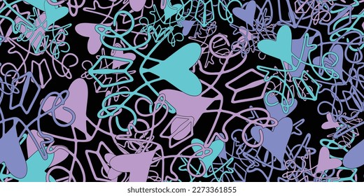 Cute curl vector seamless pattern