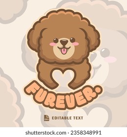 Cute Curly Dog Logo Cartoon