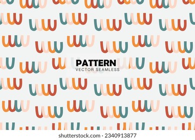 Cute curve lines colorful abstract on a white background seamless vector repeat pattern