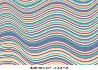 Cute curve wave stripes warp vector background graphic design. Dynamic movement of waves, curve stripes, warp lines. Vibrant wavy flow abstract background. Presentation backdrop.