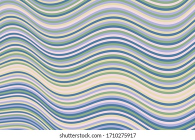 Cute curve wave stripes warp vector background. Dynamic movement of waves, curve stripes, warp ribbons. Vibrant wavy flow abstract background. Banner backdrop.