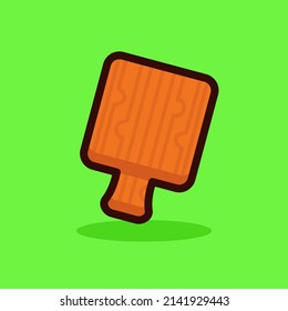 Cute cutting board cartoon vector icon illustration 