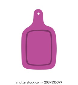 Cute cutting board icon or sticker. Vector flat hand drawn illustration in cartoon style