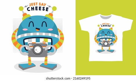 Cute cyborg cartoon tshirt art designs