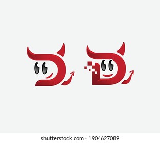 Cute D Comic Face Evil