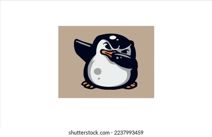 
Cute Dab Penguin Mascot Logo Vector Design