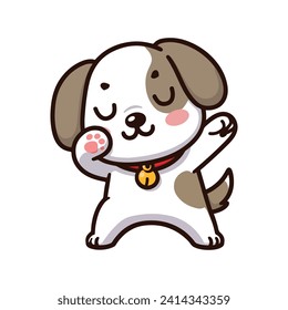 Cute dabbing Dog cartoon icon