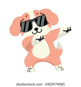 Cute dabbing Dog  cartoon vector