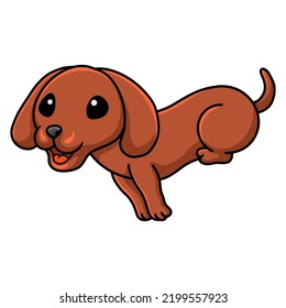 Cute Dachshund Dog Cartoon Running