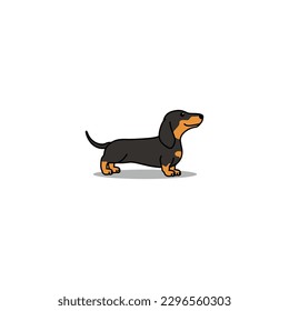 Cute dachshund dog cartoon, vector illustration