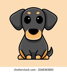 CUTE DACHSHUND DOG FOR LOGO, STICKER AND T-SHIRT