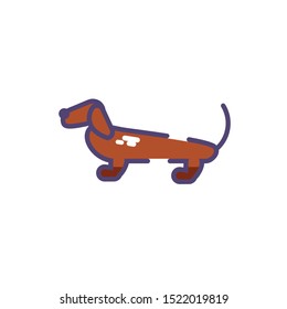 cute dachshund dog on white background vector illustration design