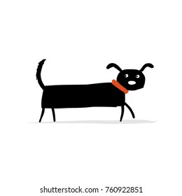 Cute dachshund dog, sketch for your design