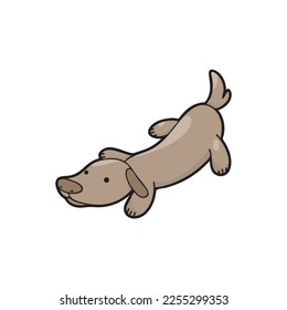 cute dachshund dog vector art