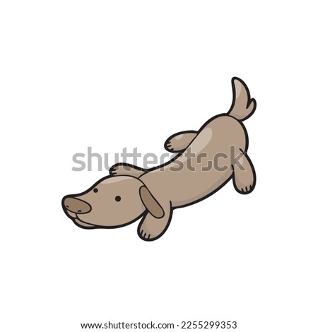 cute dachshund dog vector art