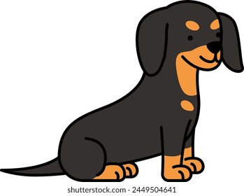Cute dachshund dog vector illustration