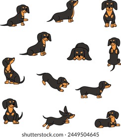 Cute dachshund dog vector illustration