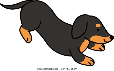 Cute dachshund dog vector illustration