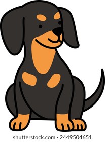 Linda Ilustración vectorial de perro dachshund