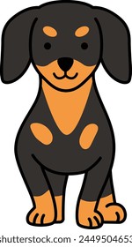 Linda Ilustración vectorial de perro dachshund