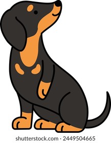 Linda Ilustración vectorial de perro dachshund