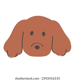 Cute dachshund face illustration with droopy ears Head icon