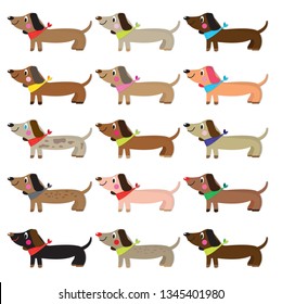 cute dachshund vector,vector pattern with dachshund
