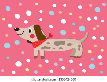 cute dachshund vector,vector pattern with dachshund
