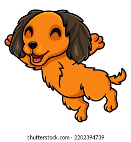 Cute dachund dog cartoon posing
