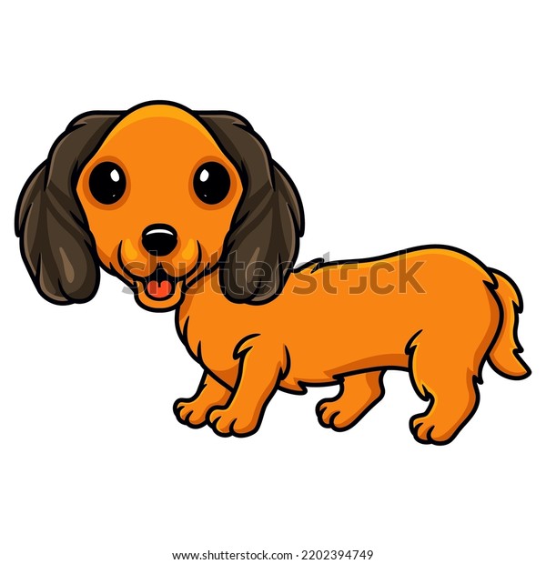 Cute Dachund Dog Cartoon Posing Stock Vector (Royalty Free) 2202394749 ...