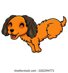 Cute dachund dog cartoon running