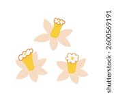 Cute daffodil flower vector – hand-drawn children
