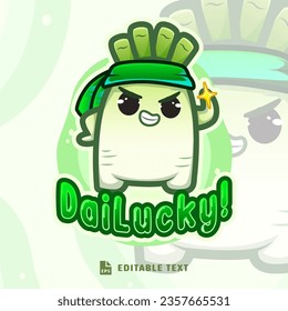 Cute Daikon Logo Cartoon Character