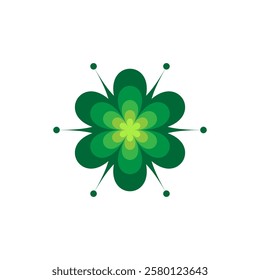 Cute daisy flower isolated on white background. Green flower wallpaper decoration.