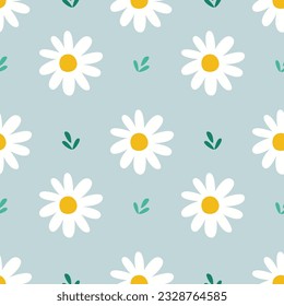 Cute Daisy Flower Pattern. Cute Floral Pattern. Summer Flower Pattern. Spring Flower Pattern